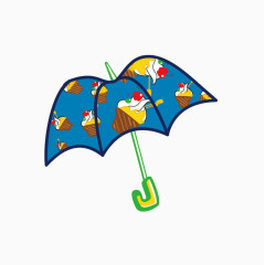 卡通蓝色雨伞