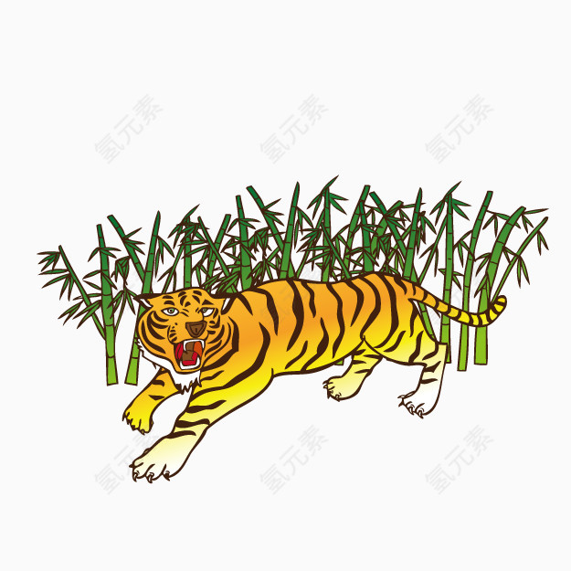 卡通花纹老虎