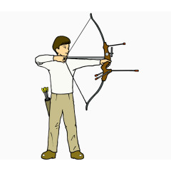 手绘骑马射箭男1