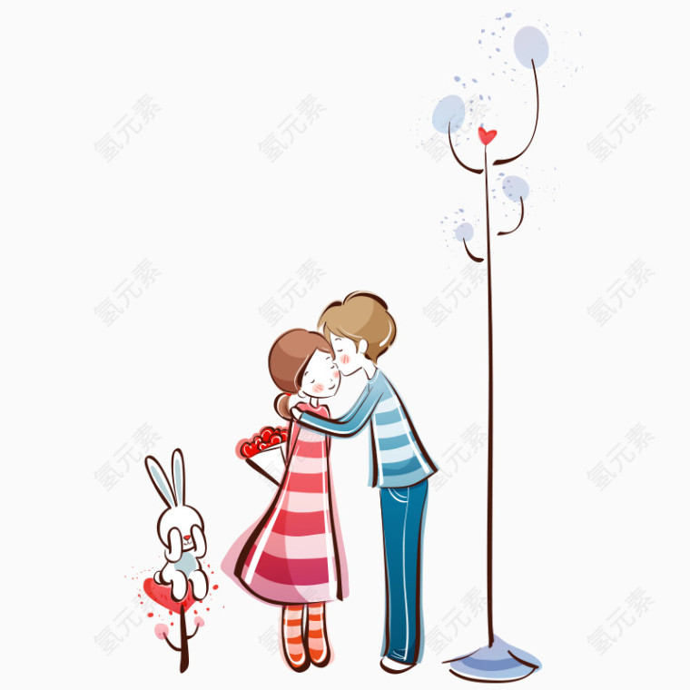 卡通人物 七夕节