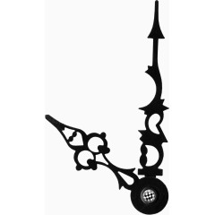 黑色漂亮时钟指针