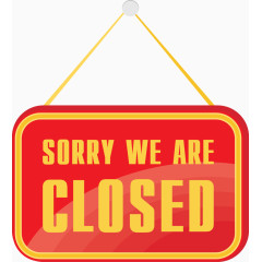 CLOSED门牌矢量素材