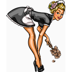 矢量性感女仆美女