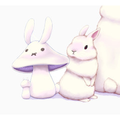 手绘粉粉的小兔子