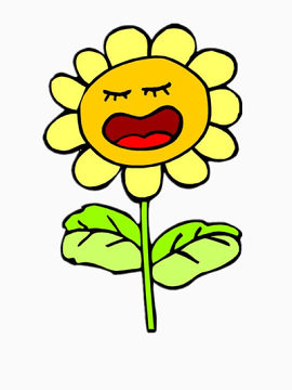 打哈欠的向日葵免抠图片