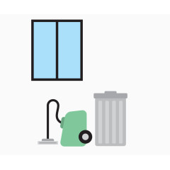 矢量吸尘器垃圾桶