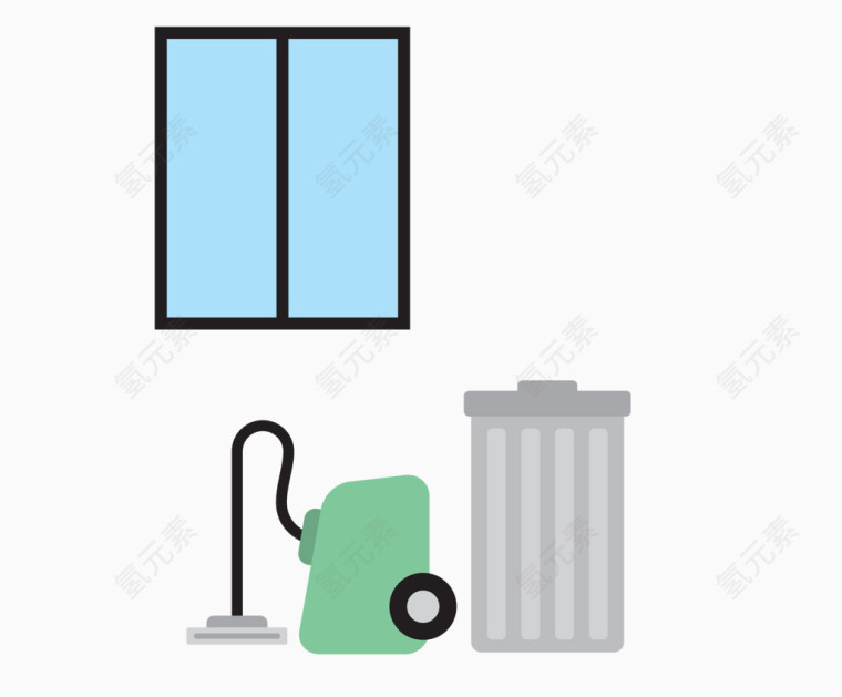 矢量吸尘器垃圾桶