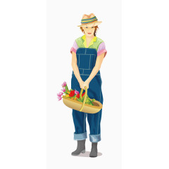 提着花篮的女孩