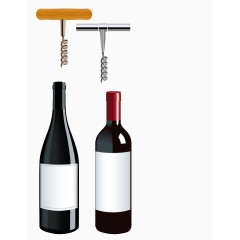 开瓶器与红酒图片