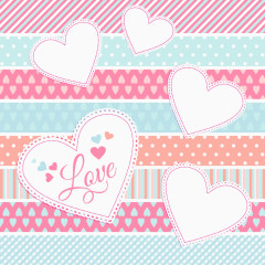 矢量情人节模式上的标签