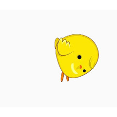 跳起来的卡通可爱小黄鸡