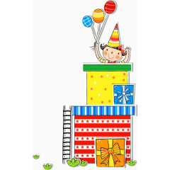 拿气球的女孩矢量图