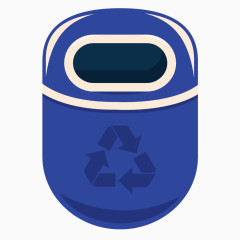 矢量卡通垃圾桶废纸篓