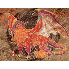 日本浮世绘神话人物彩墨画