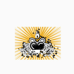 潮流心形图案矢量素材模板下载