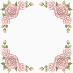 矢量手绘玫瑰花边框
