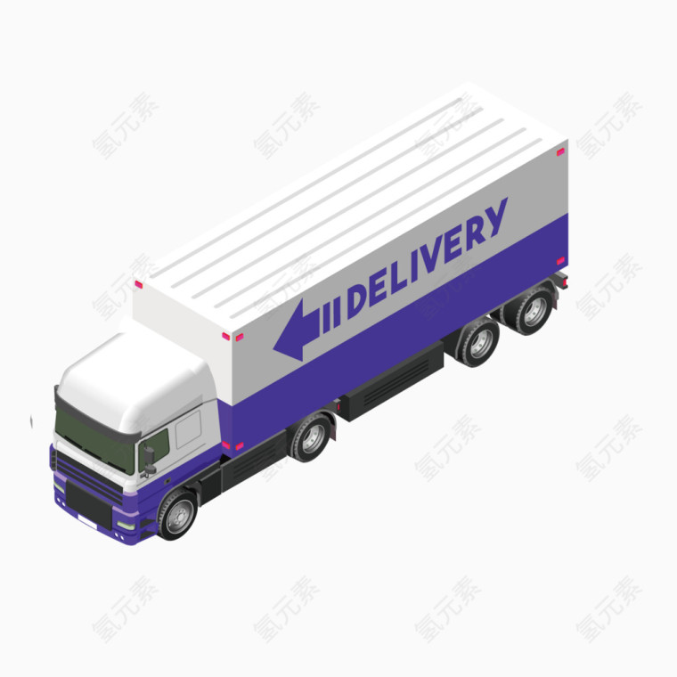 矢量箱式大货车