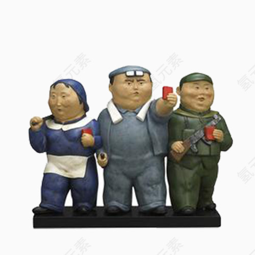 卡通工农兵雕像图