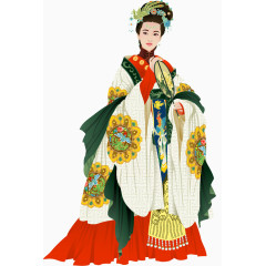 矢量古代后宫妃子