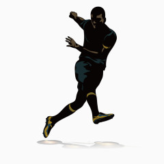 黑色踢足球矢量人物