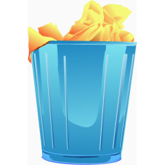 蓝色垃圾桶