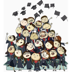 我们高兴的毕业了