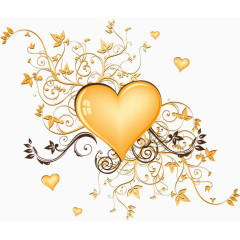 漂亮黄金心形花边