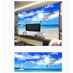 蓝天碧云室内电视背景墙