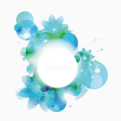 时尚淡雅蓝色花朵