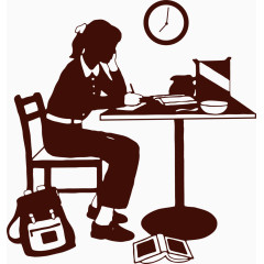 学习写作业矢量广州剪影