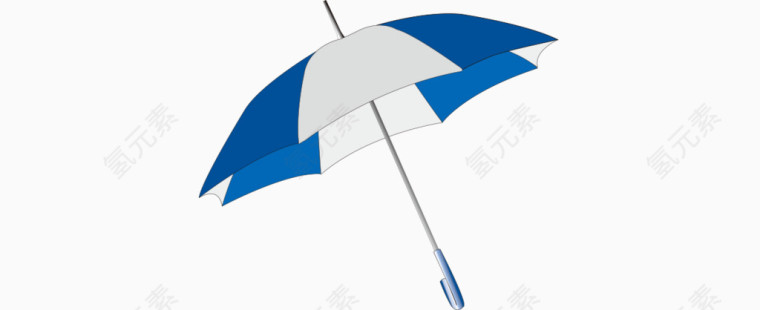 矢量扁平蓝色雨伞