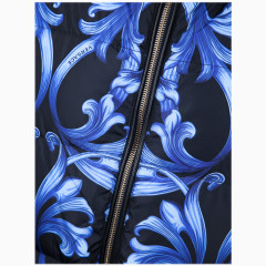 立领拉链花卉印花鹅绒马甲