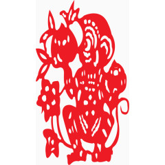 大红色十二生肖剪纸