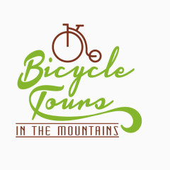 自行车 扁平化 矢量图 绿色字体