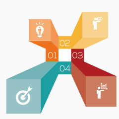 PPT专用立方体图形矢量图