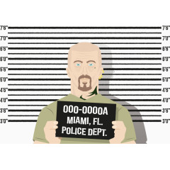 手绘矢量罪犯照片