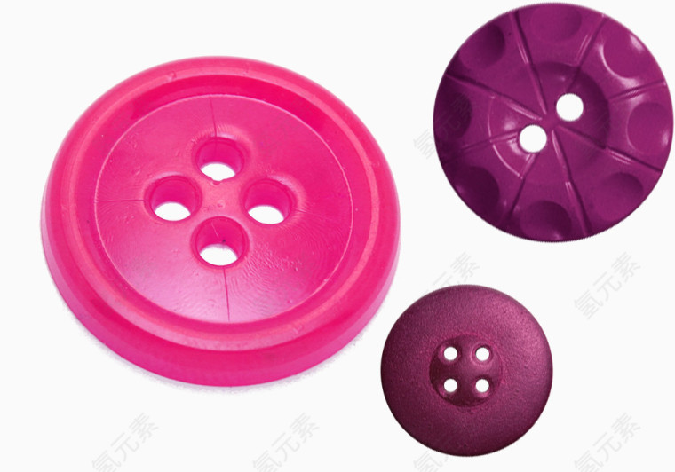 红色紫色扣子素材
