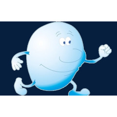 卡通水滴小人奔跑素材