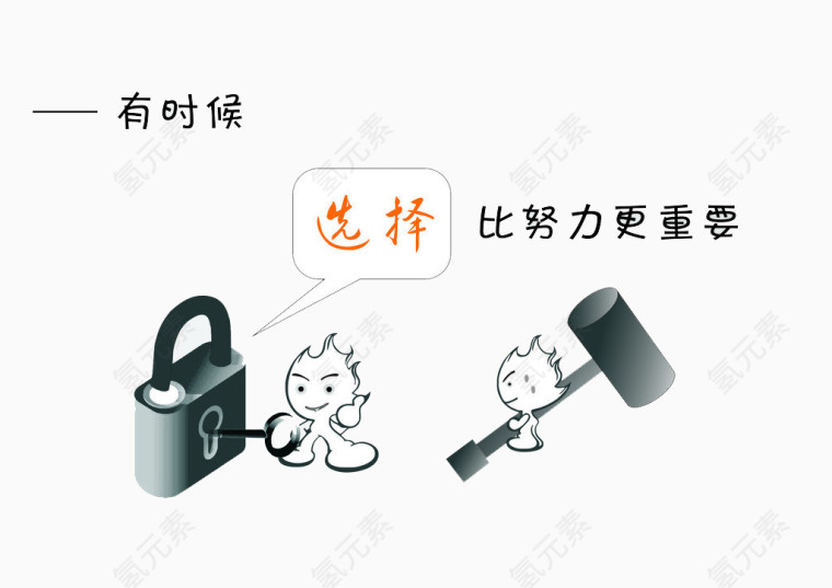 有时候选择比努力更重要字素材