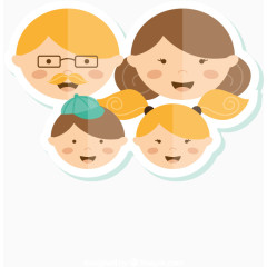 快乐家庭头像贴纸矢量素材