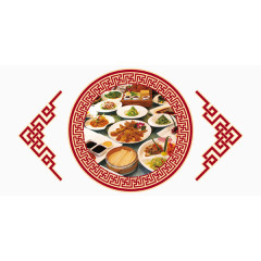 红色年夜饭元素