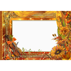 小提琴鲜花边框