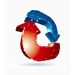 矢量立体循环箭头