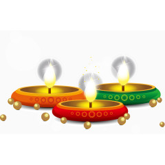 彩色精美美容蜡烛矢量图