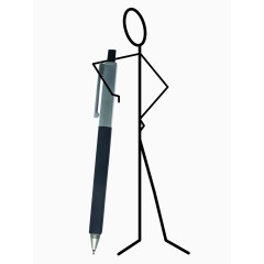 漫画一个小人搂着笔