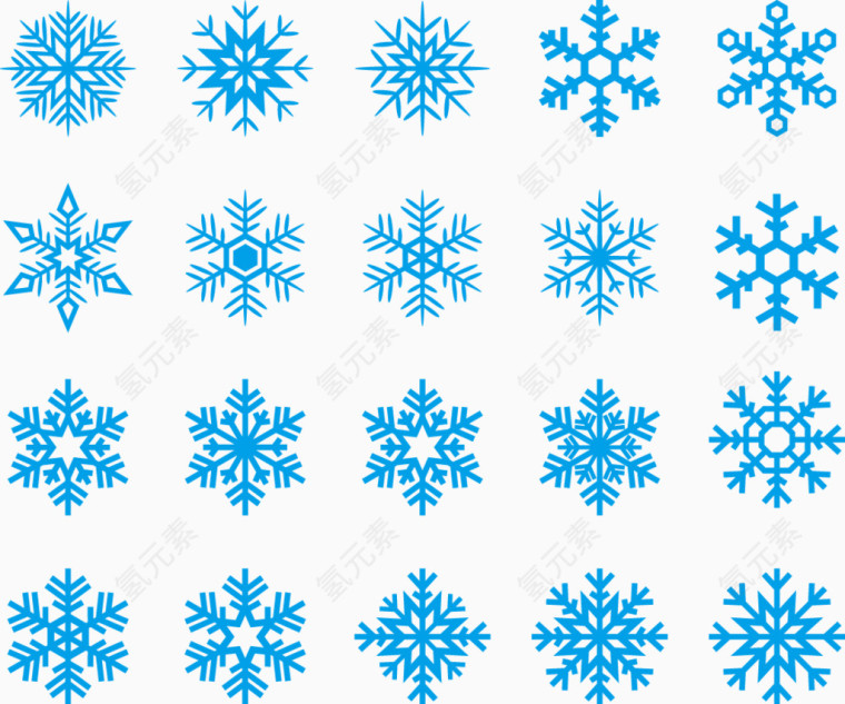 矢量蓝色雪花