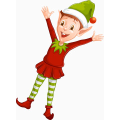 圣诞卡通精灵矢量图