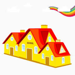 可爱的学校教学楼