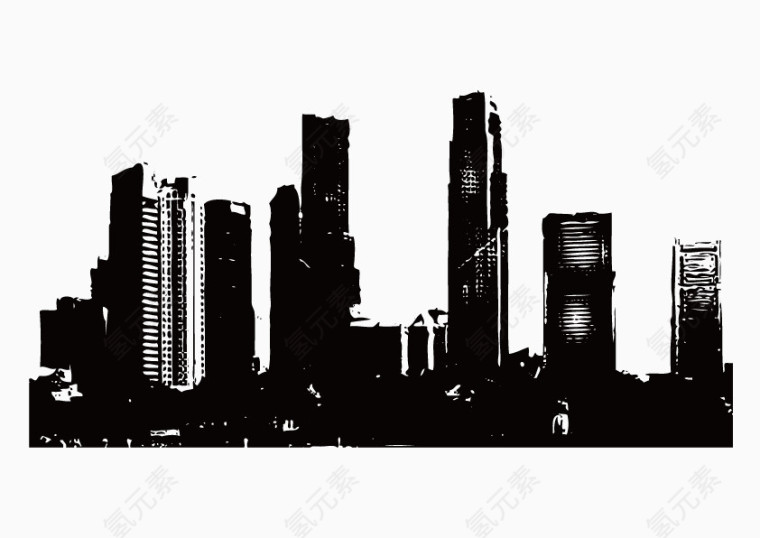 矢量黑色城市