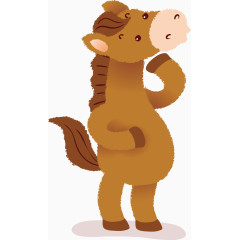 棕色毛驴矢量图